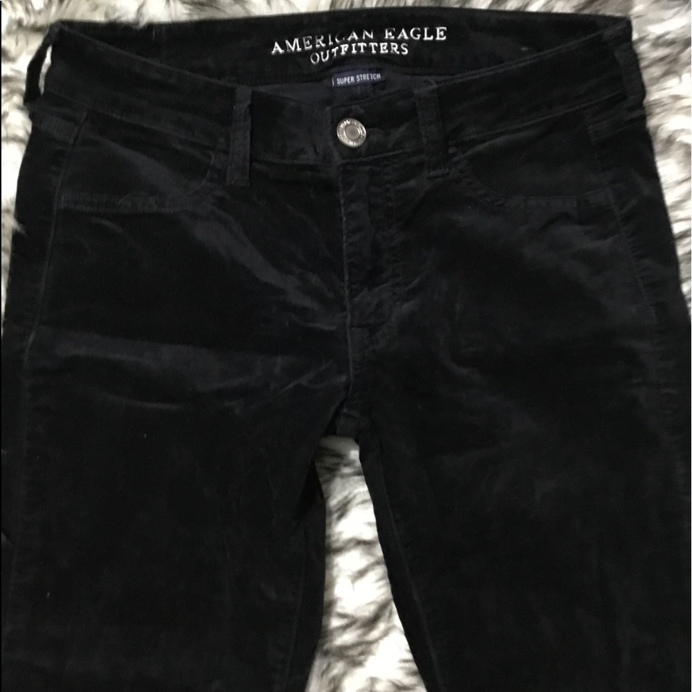 American Eagle Super Stretch Black Velvet Jegging